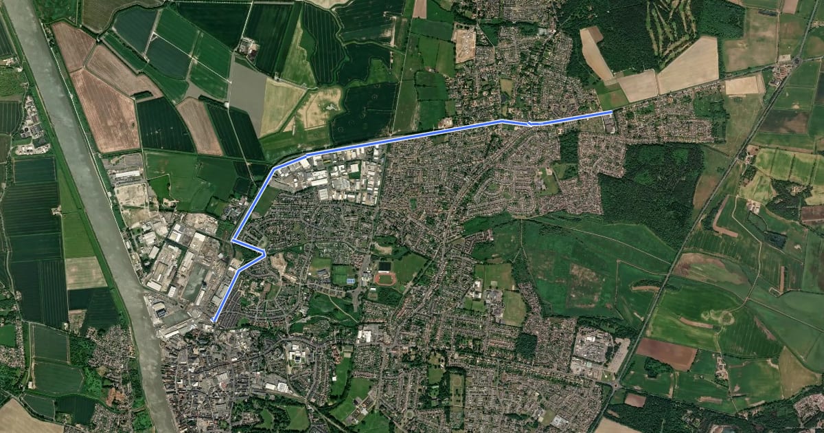 Маршрут North Lynn на спутниковом снимке