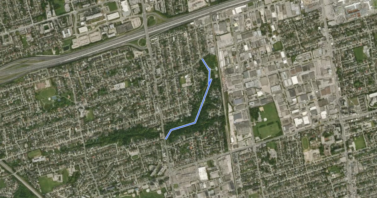 Маршрут North Park Trail на спутниковом снимке