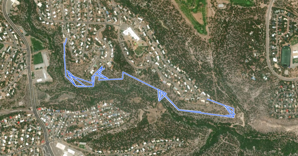 Маршрут North Pueblo Bench Trail на спутниковом снимке