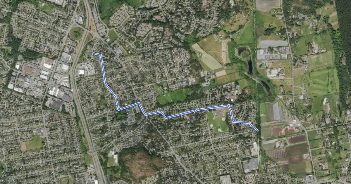 Маршрут North Quadra Local Connector на спутниковом снимке