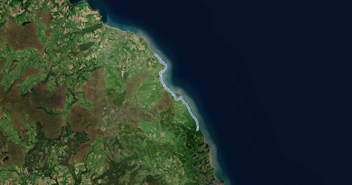 Маршрут North Sea Trail, England на спутниковом снимке