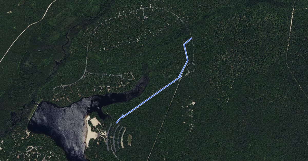 Маршрут North Shore (Blue) Trail на спутниковом снимке