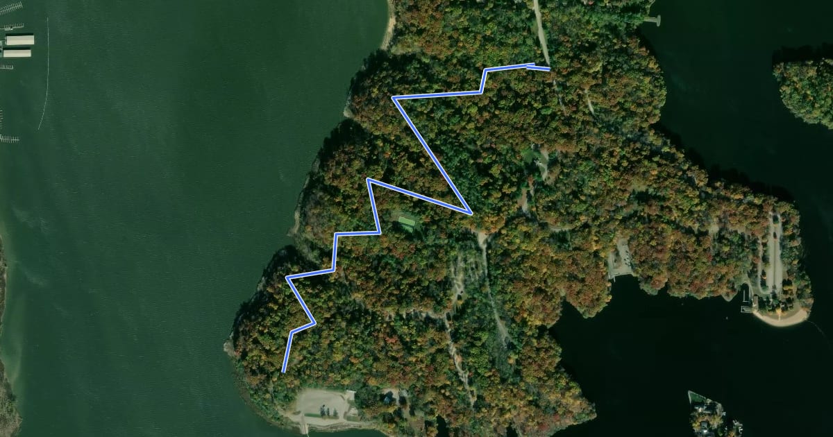 Маршрут North Snowmobile Trail на спутниковом снимке