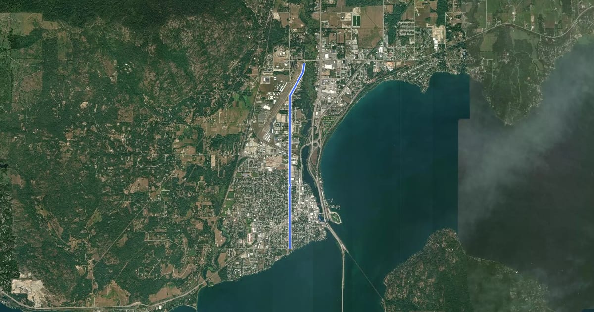 Маршрут North-South на спутниковом снимке