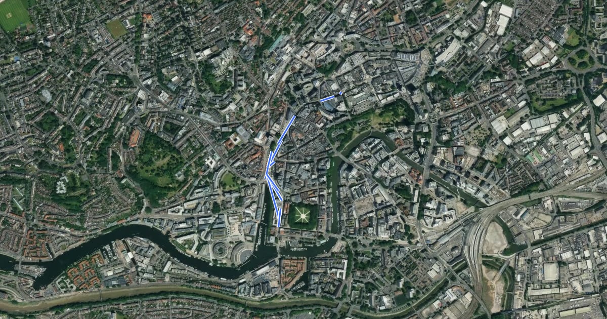 Маршрут North-South City Centre Connector на спутниковом снимке
