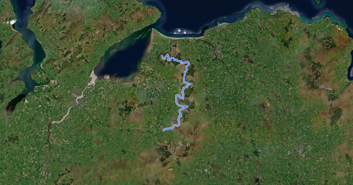 Маршрут North Sperrins Way (Ulster Way Section) на спутниковом снимке