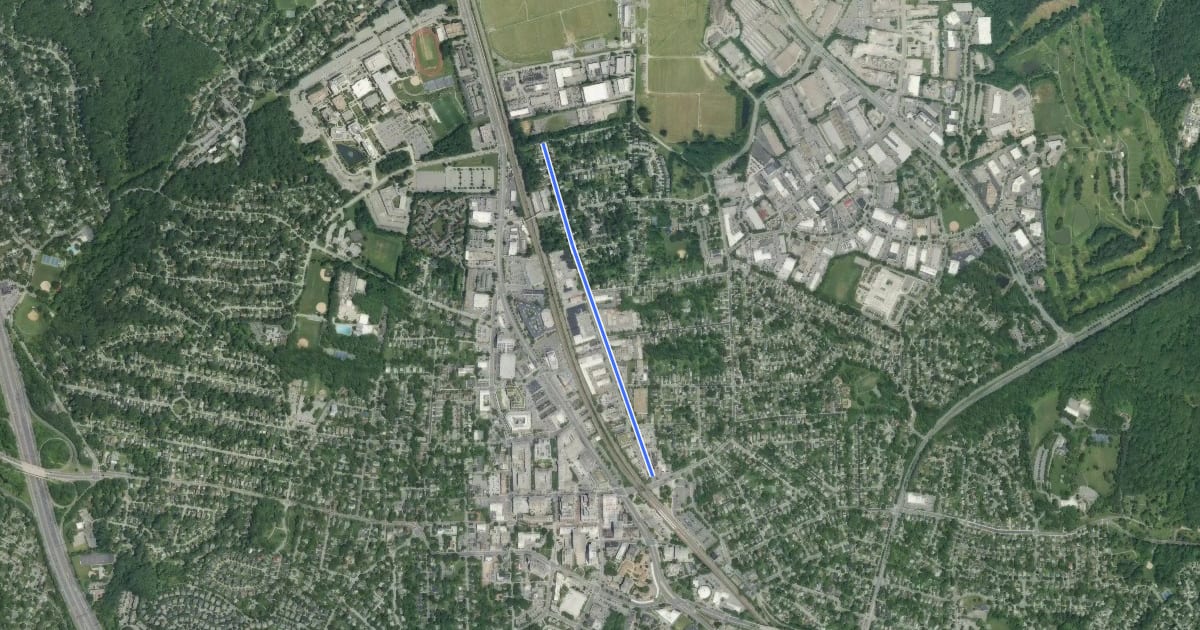 Маршрут North Stonestreet Avenue на спутниковом снимке