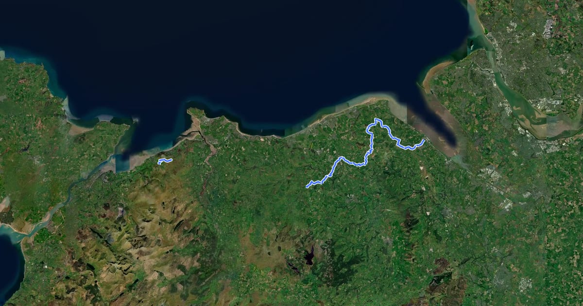 Маршрут North Wales Pilgrim's Way на спутниковом снимке