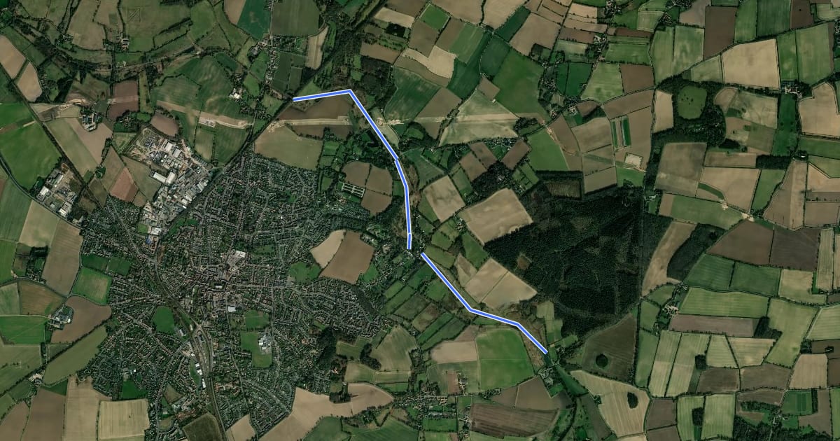 Маршрут North Walsham and Dilham Canal на спутниковом снимке