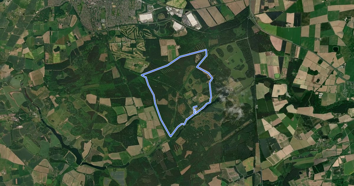 Маршрут North West Clumber Walk: A Tale of Two Bridges, Clumber Park на спутниковом снимке