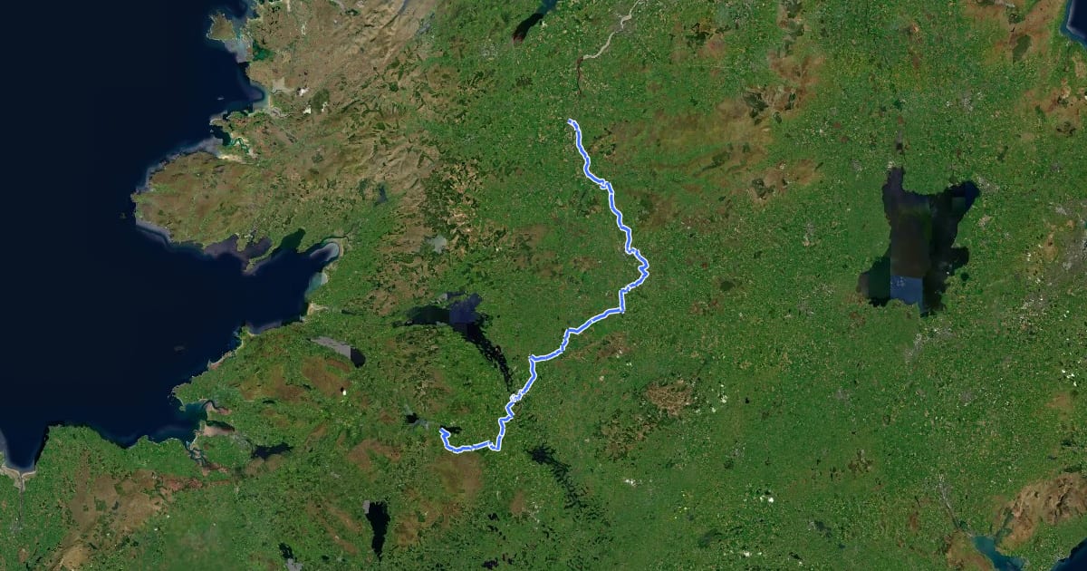 Маршрут North West Trail на спутниковом снимке