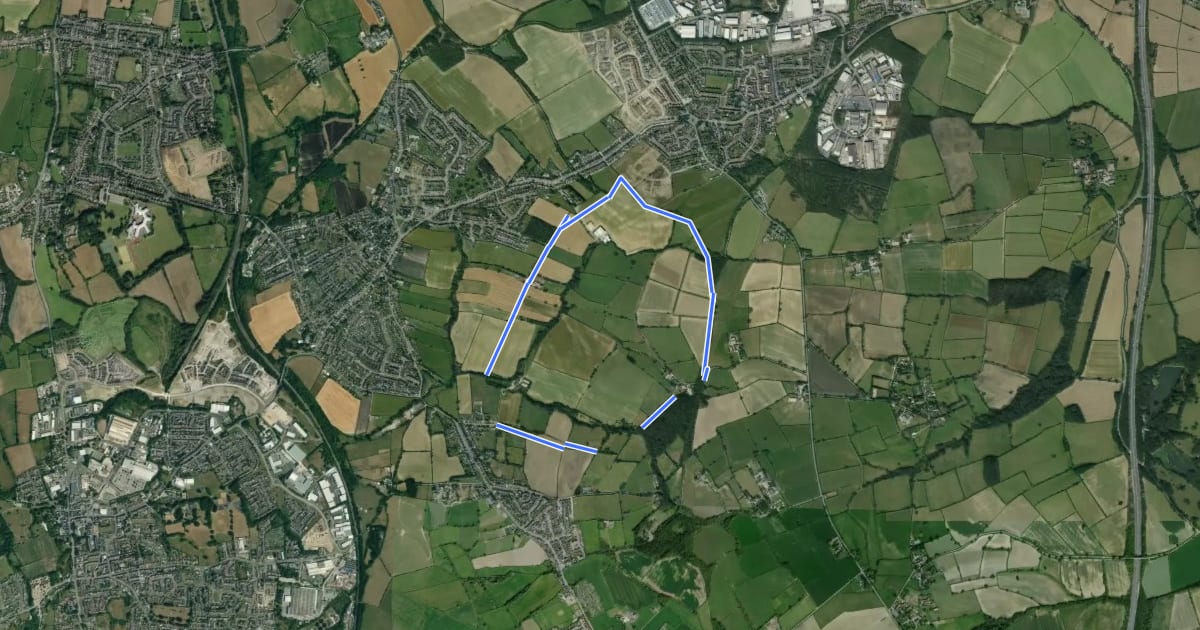 Маршрут North Wingfield Walk на спутниковом снимке