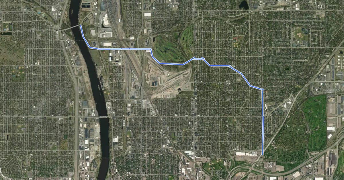Маршрут Northeast Byway District на спутниковом снимке