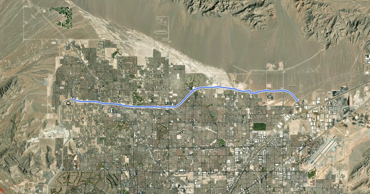 Маршрут Northern Beltway Trail на спутниковом снимке