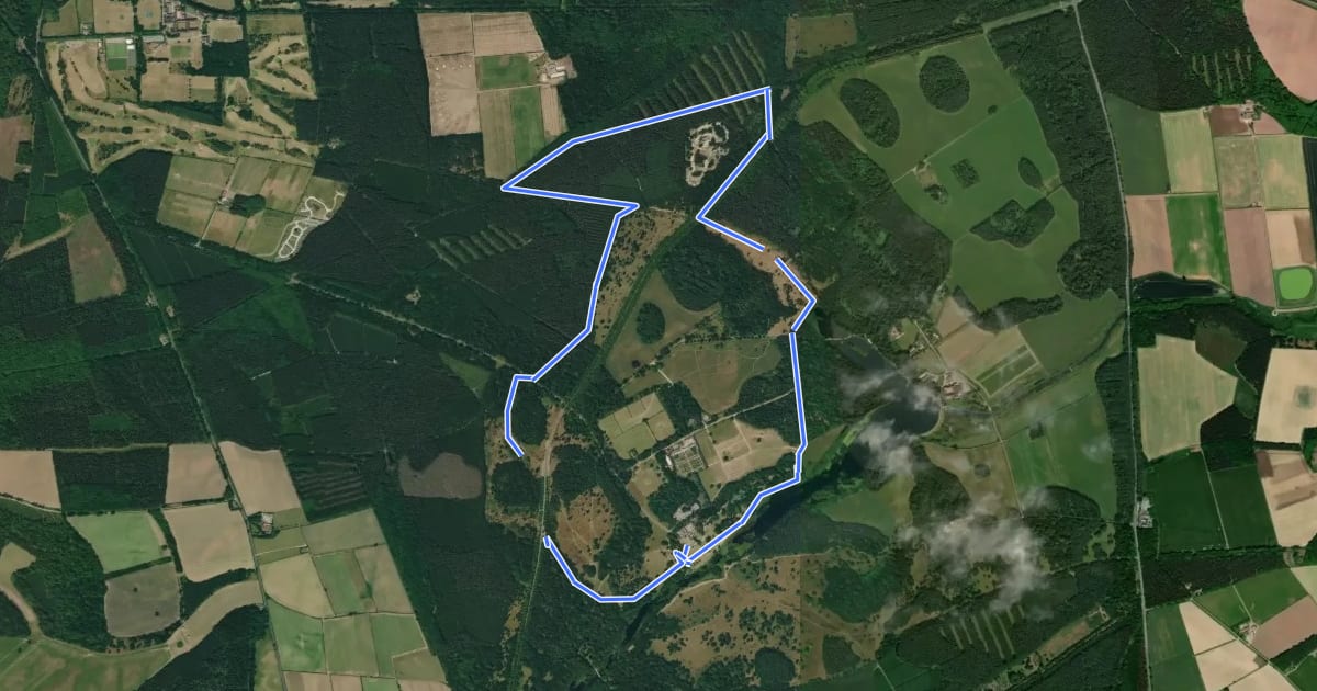 Маршрут Northern Clumber Heath and Woods Walk, Clumber Park на спутниковом снимке