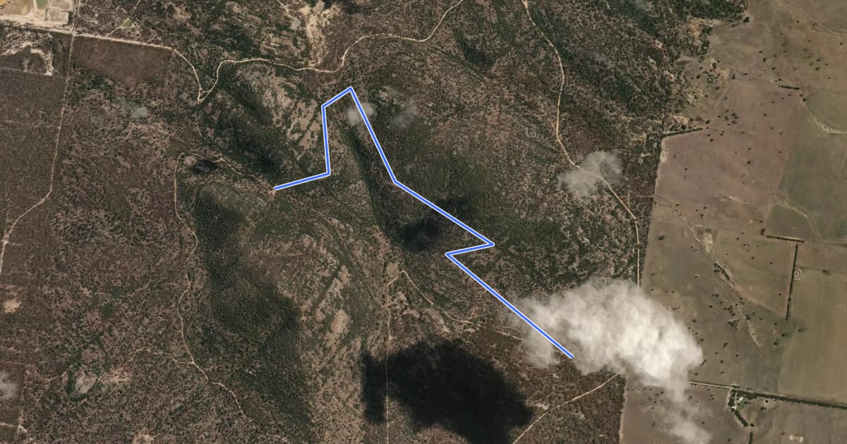 Маршрут Northern Range Walk на спутниковом снимке
