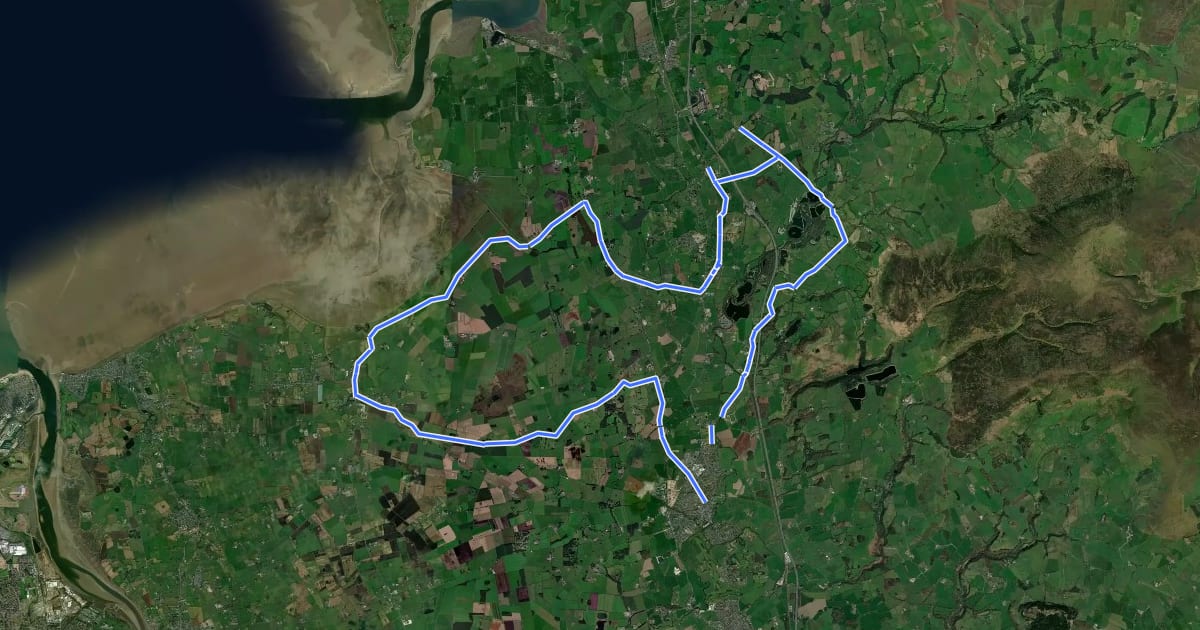 Маршрут Northern Route To Cockerham and Dolphinholme на спутниковом снимке