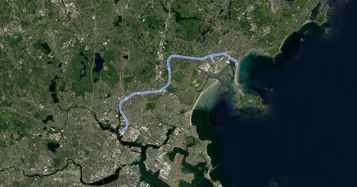 Маршрут Northern Strand Community Trail на спутниковом снимке