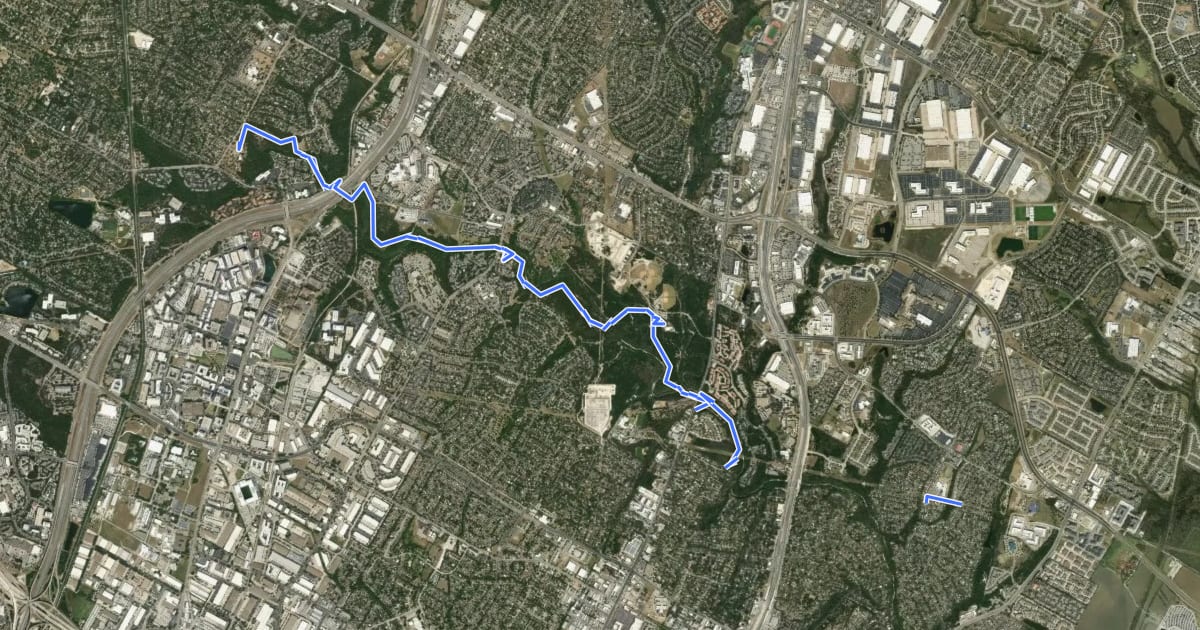 Маршрут Northern Walnut Creek Trail на спутниковом снимке