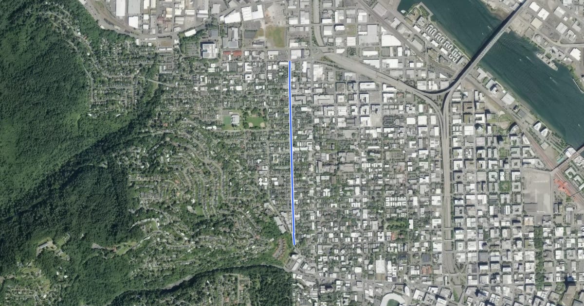 Маршрут Northwest 24th Bicycle Boulevard на спутниковом снимке