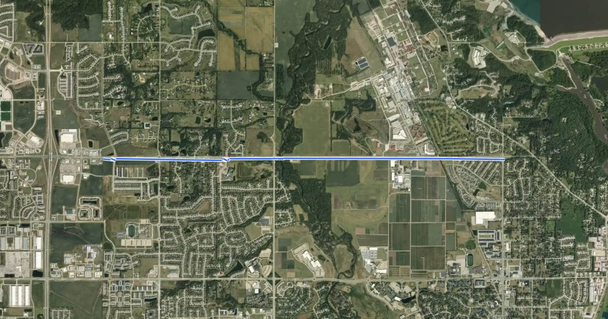 Маршрут Northwest 70th Avenue Sidepath на спутниковом снимке