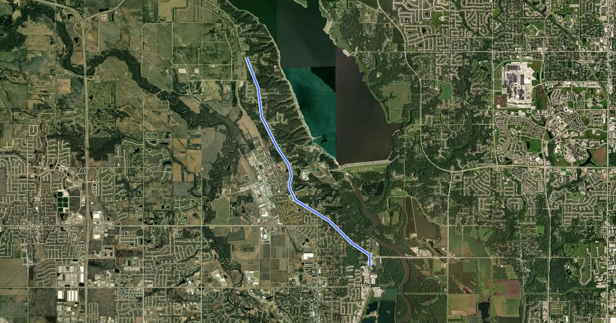 Маршрут Northwest Beaver Drive Sidepath на спутниковом снимке