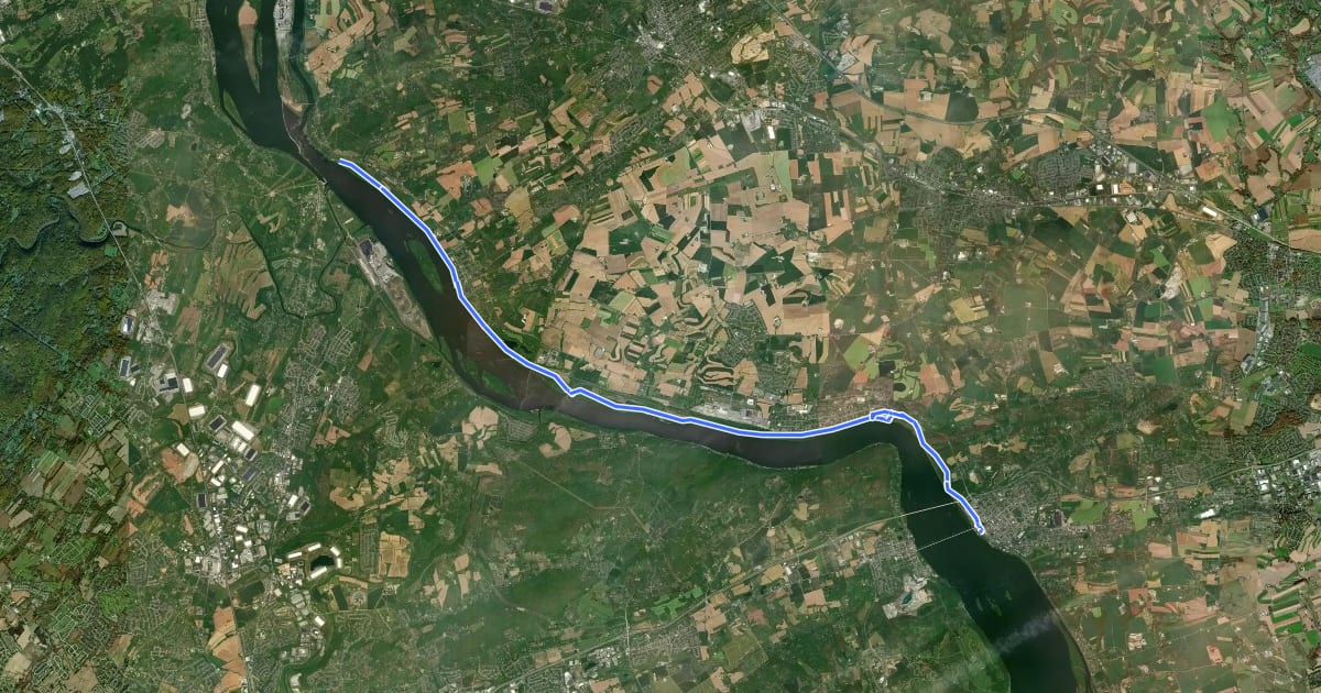 Маршрут Northwest Lancaster County River Trail на спутниковом снимке