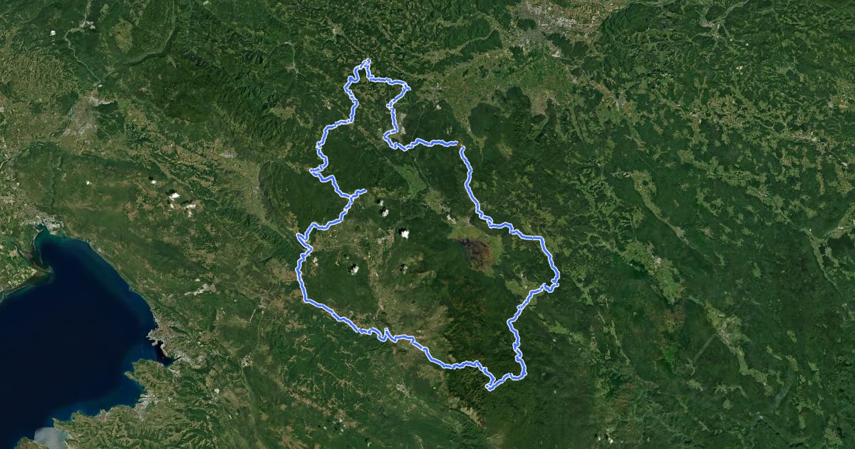 Маршрут Notranjska planinska pot на спутниковом снимке