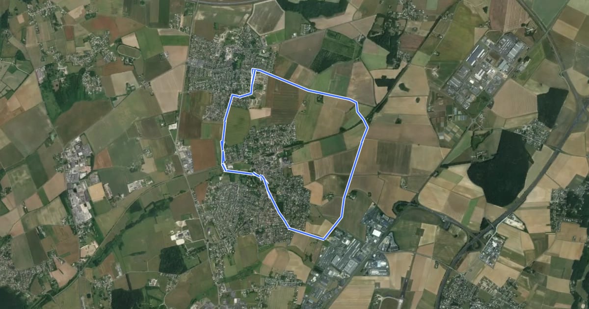 Маршрут Notre Dame d'Oé Sentier découverte - Variante Nord на спутниковом снимке
