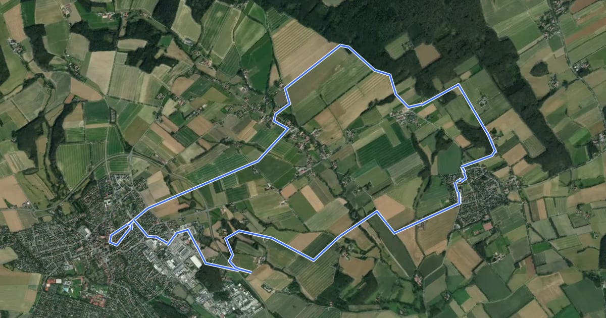 Маршрут Nottuln Rundweg N2 на спутниковом снимке