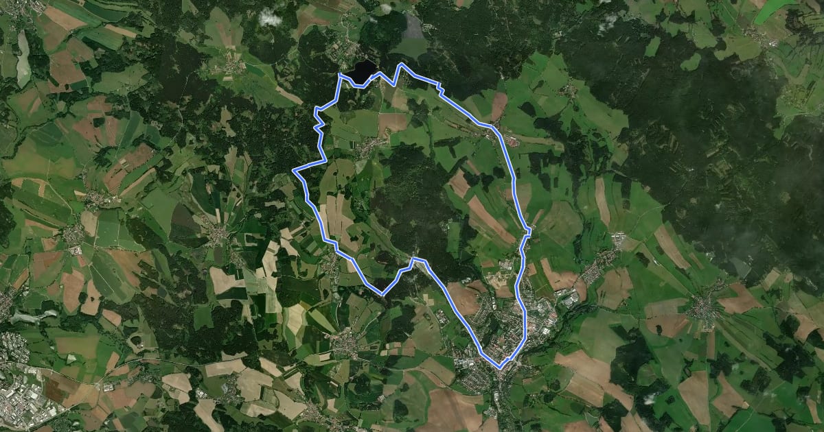 Маршрут [Č] Nové Město - Maršovice, local на спутниковом снимке