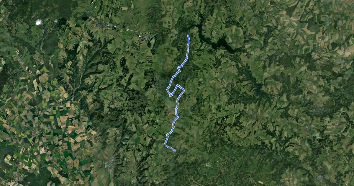 Маршрут Nová Pláň, napojení na 6142 - Domašov nad Bystřicí, nám. на спутниковом снимке
