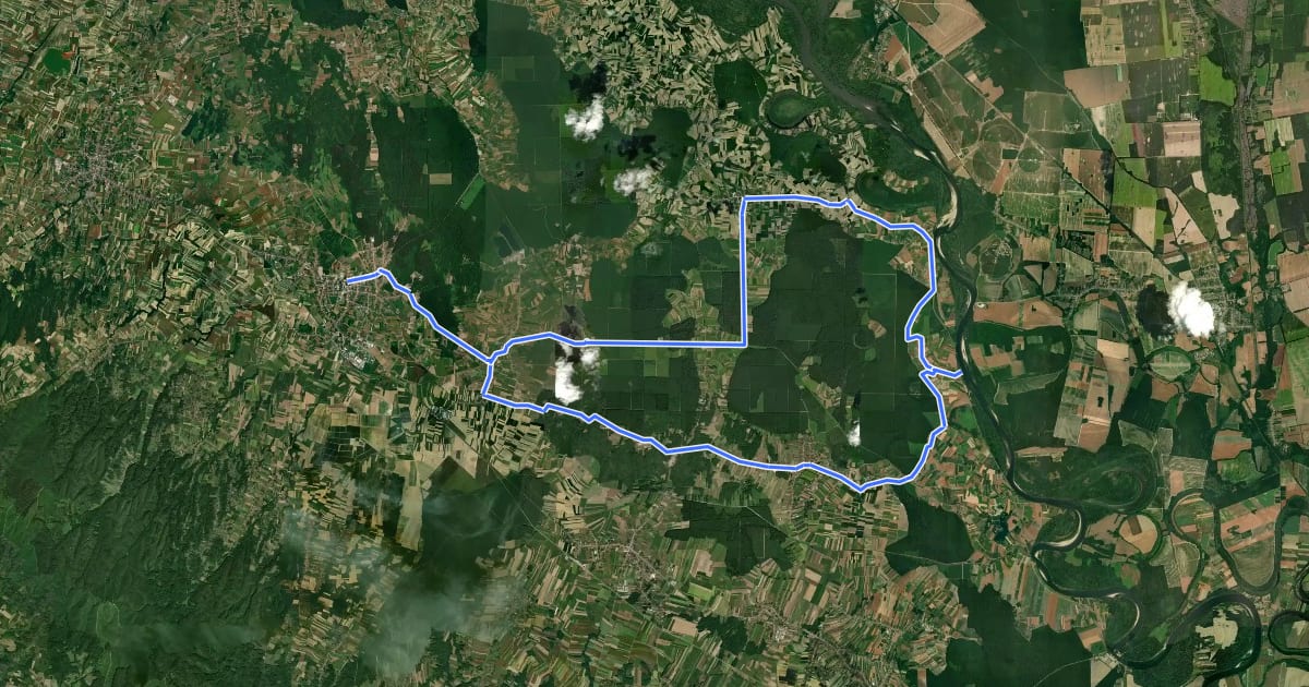 Маршрут Nova Prekodravska ruta на спутниковом снимке