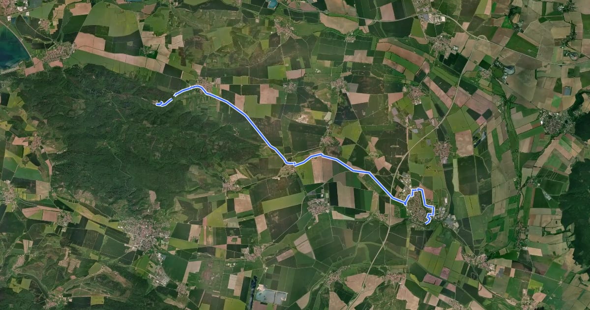 Маршрут Novalis Wanderweg на спутниковом снимке