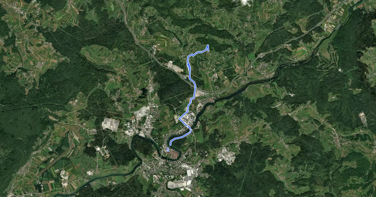 Маршрут Novo mesto - Trška gora на спутниковом снимке