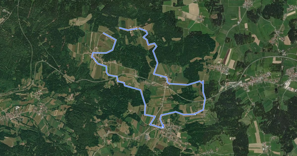 Маршрут Nr. 13: Dörferrunde на спутниковом снимке