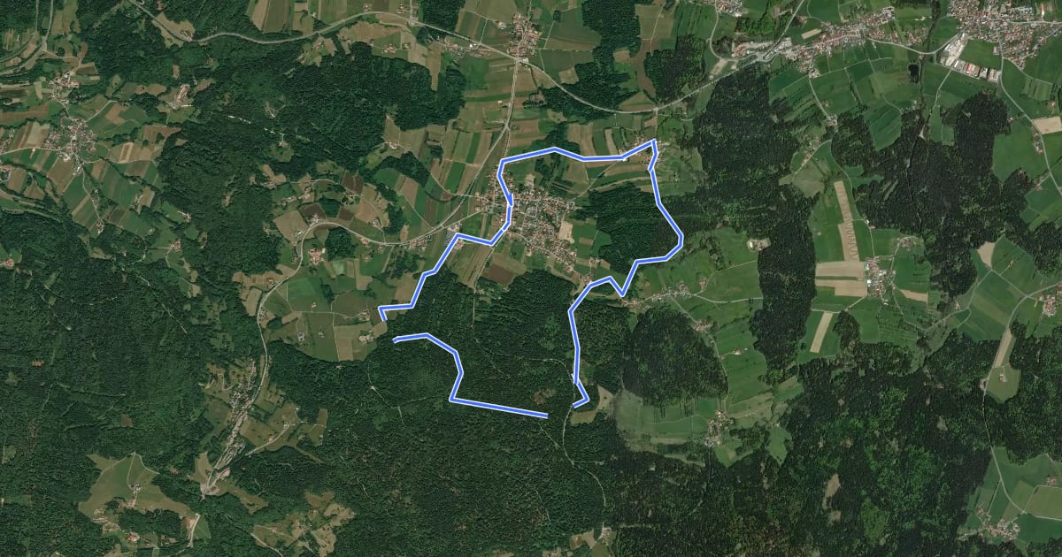 Маршрут Nr. 19: Riegelrunde на спутниковом снимке