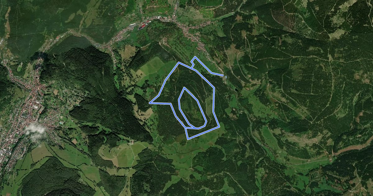 Маршрут Nr. 5 Rundweg Großer Hermannsberg на спутниковом снимке