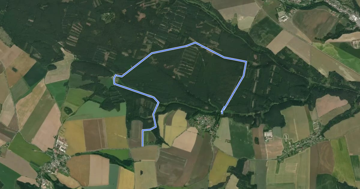 Маршрут NS Březinské studánky на спутниковом снимке
