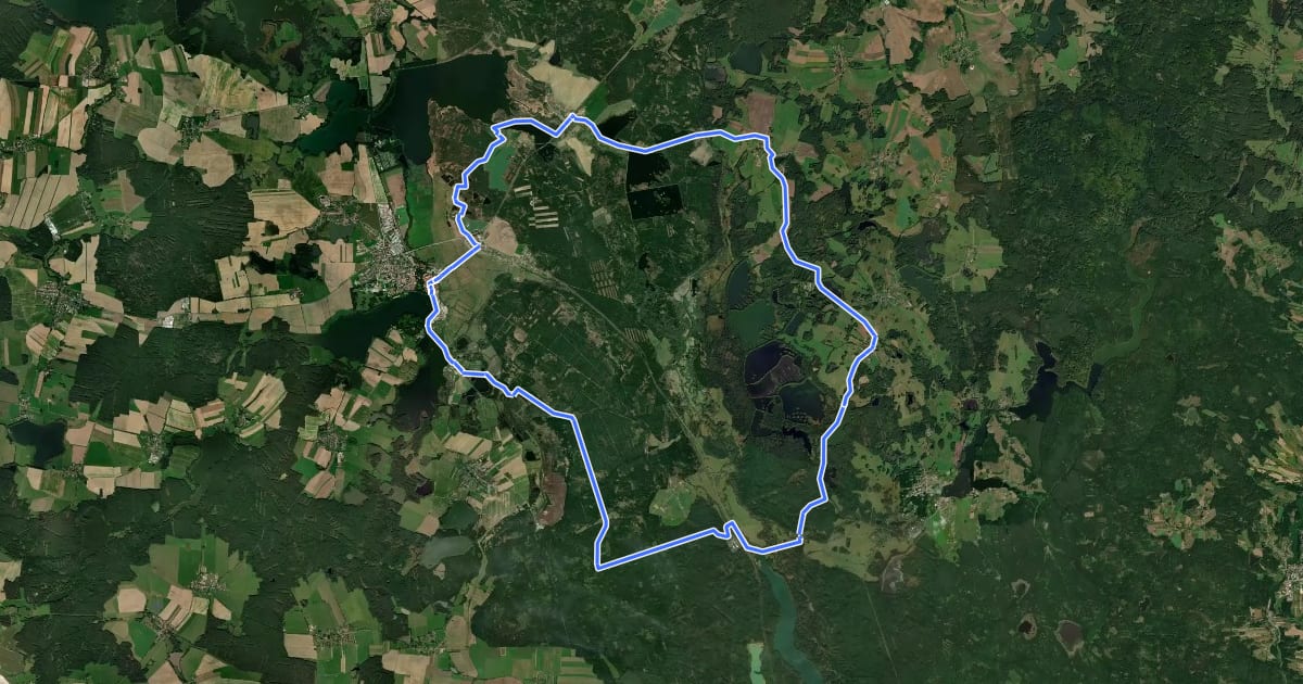 Маршрут NS cyklistická - Okolo Třeboně на спутниковом снимке