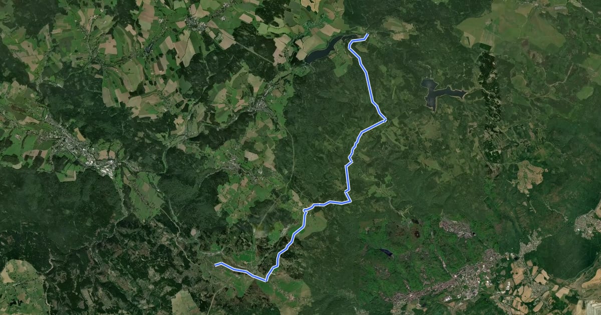 Маршрут NS Flájská hornatina на спутниковом снимке
