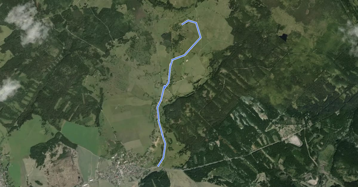 Маршрут NS Hřebečná на спутниковом снимке