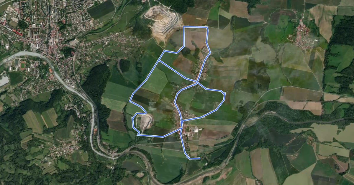 Маршрут NS Hluzov,Černotín на спутниковом снимке
