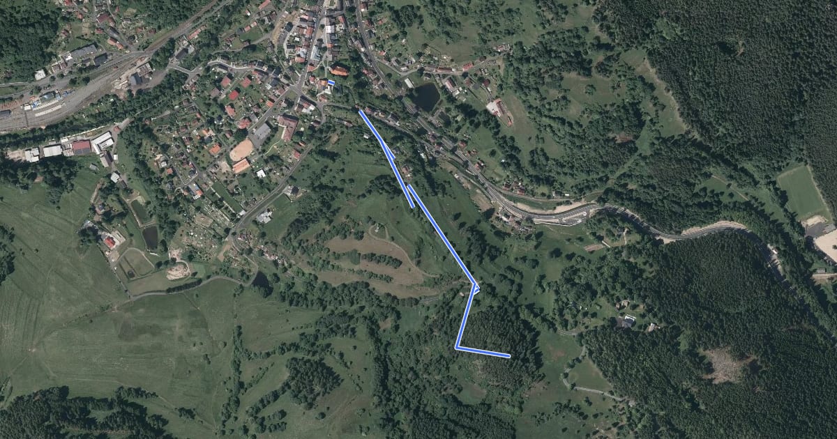 Маршрут NS Šibeniční vrch на спутниковом снимке