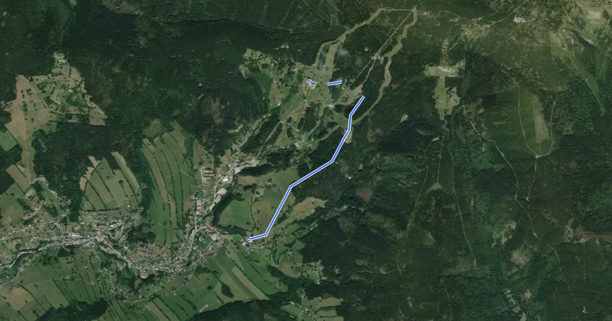 Маршрут NS Krakonoš a lyžníci на спутниковом снимке