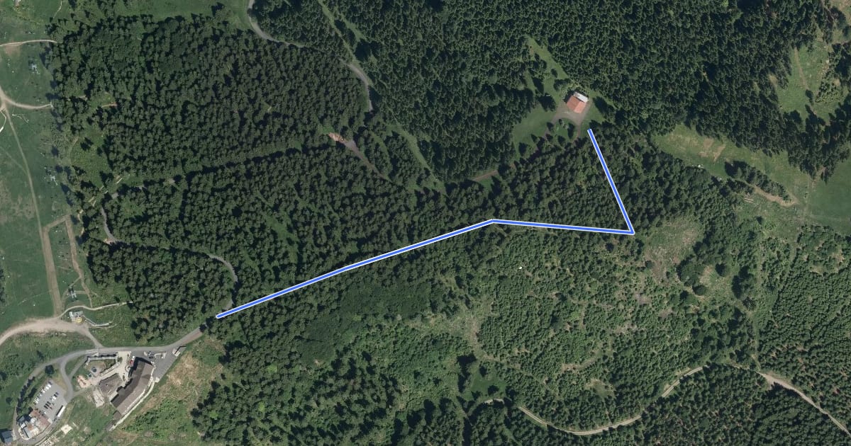 Маршрут NS Kruškohorských pověstí на спутниковом снимке
