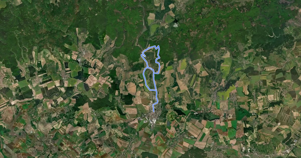 Маршрут NS Kyjov - Bohuslavice на спутниковом снимке