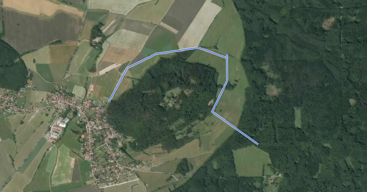 Маршрут NS Lesní panorama Velíz на спутниковом снимке