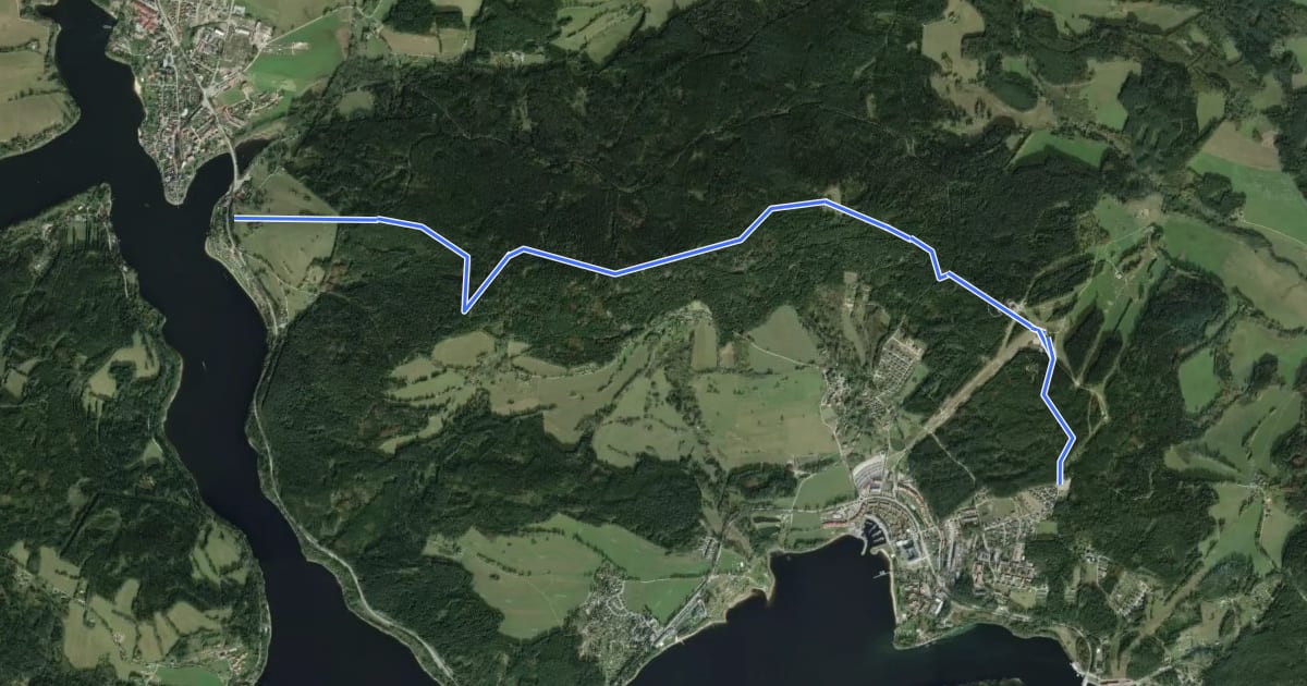 Маршрут NS Lipno на спутниковом снимке