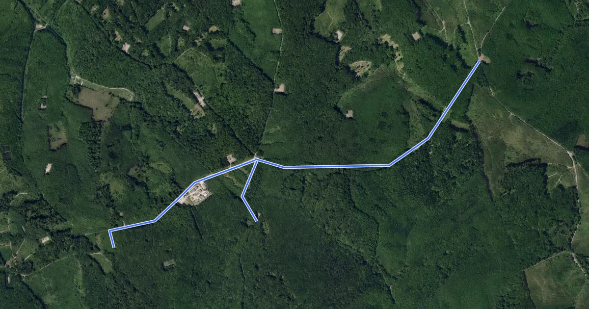 Маршрут NS Žďánickým lesem на спутниковом снимке
